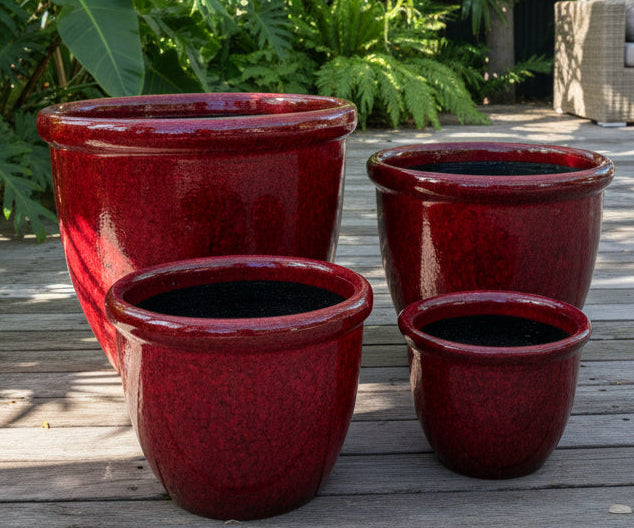 Gloss Juicy Red Décor Pots