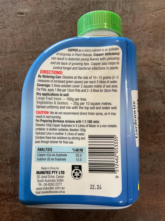 Manutec Copper Sulphate 500g