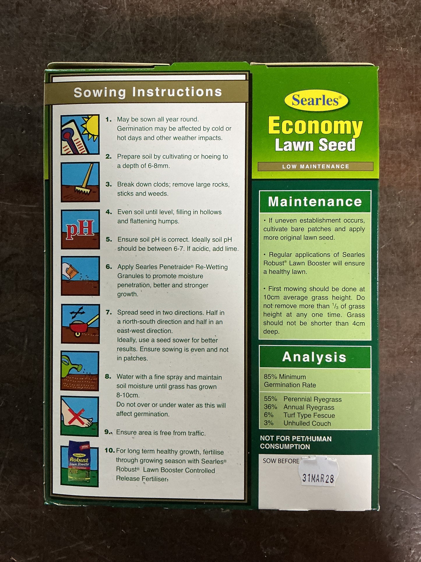 Searles Economy Lawn Seed 750g