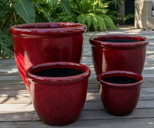Gloss Juicy Red Décor Pots