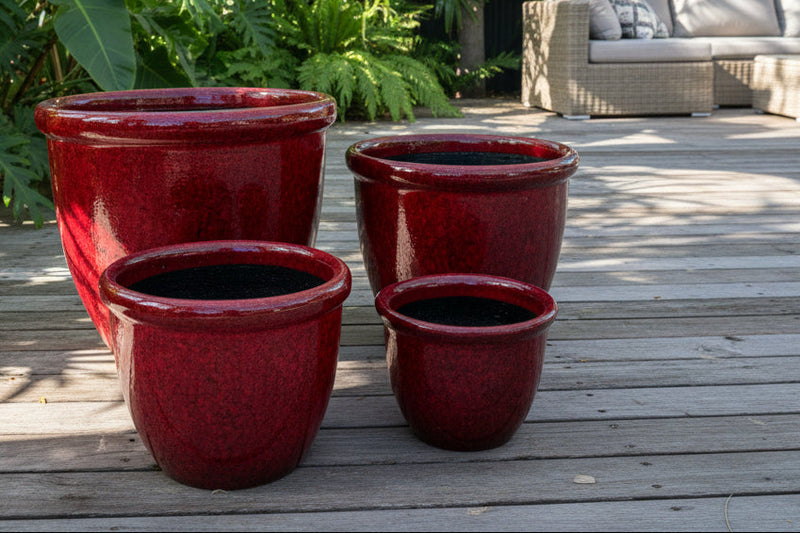 Gloss Juicy Red Décor Pots