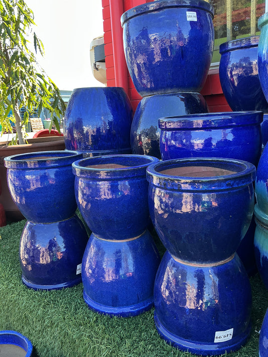Deep Blue Round Pot